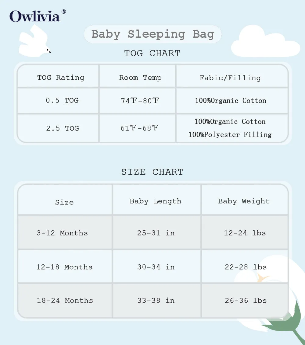 100% Organic Cotton 0.5tog Sleep Sack - Grey Rabbits