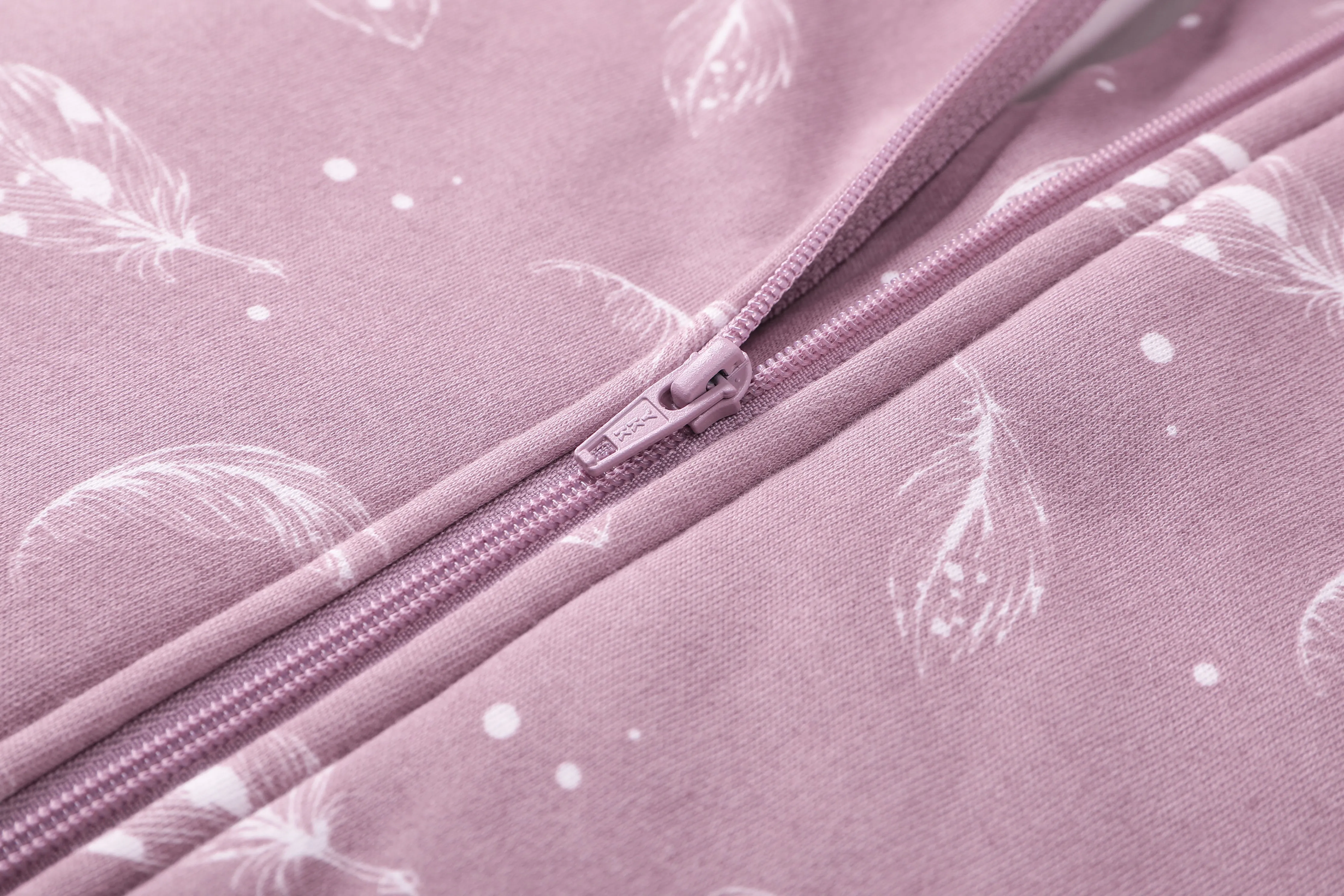 100% Organic Cotton 2.5tog Sleep Sack - Mauve Feather