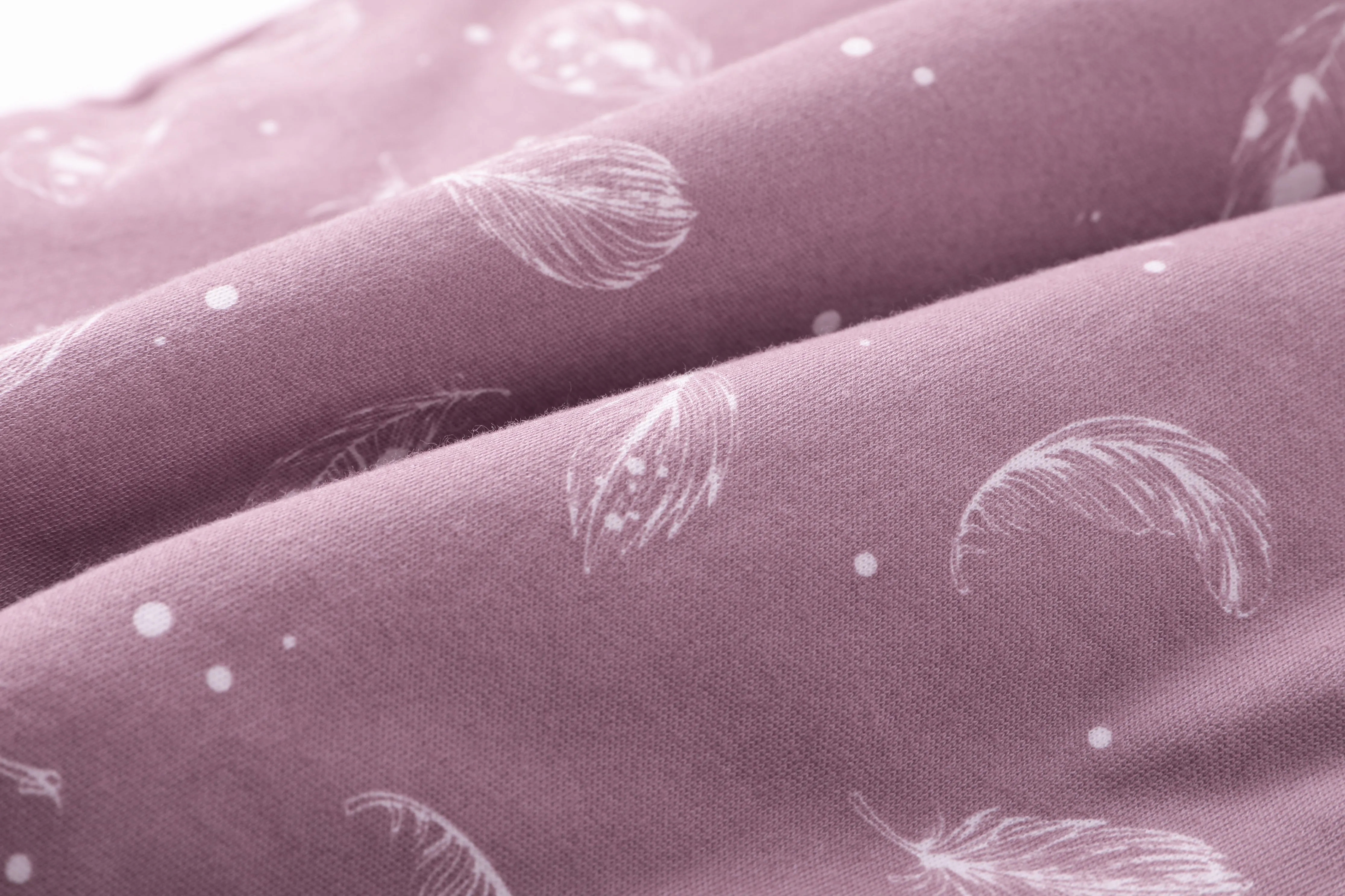100% Organic Cotton 2.5tog Sleep Sack - Mauve Feather