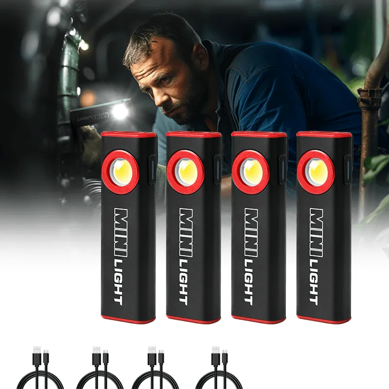 1600 Lumens Flat Flashlight Dual Light Source Magnetic Flashlight