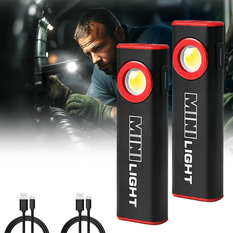 1600 Lumens Flat Flashlight Dual Light Source Magnetic Flashlight