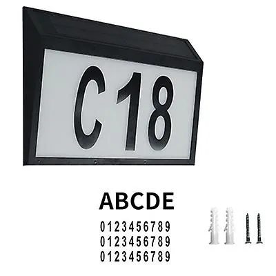 2# Solar digital house number light, waterproof wall-mounted LED address indicator AZ22020