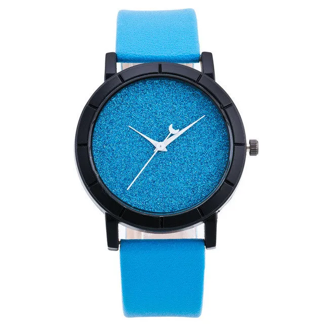 2016 New Fashion Romantic Space Women Watches Women Luxury Quartz Watch Ladies Leather Dress Wristwatch Montre Femme Reloj Mujer