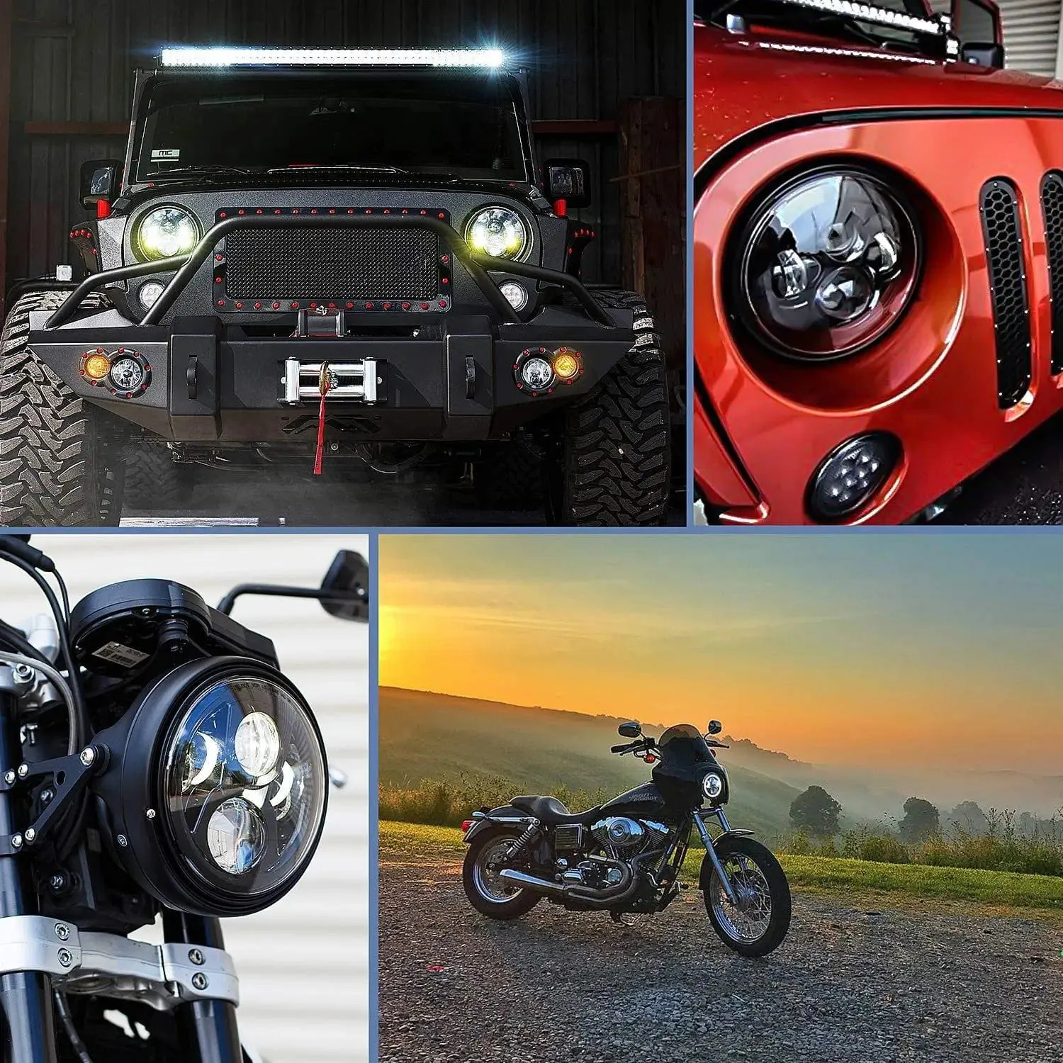 7 Inch Round LED Headlight High Low Beam For Jeep Wrangler JK TJ JL CJ 1997-2020 Rubicon Sahara Hummber H1 H2