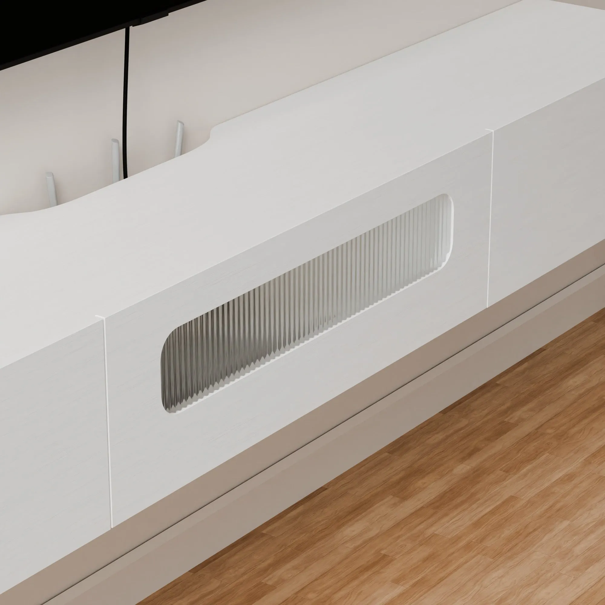 70" Purello Floating TV Stand, White