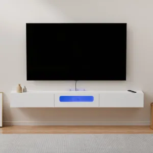 70" Purello Floating TV Stand, White
