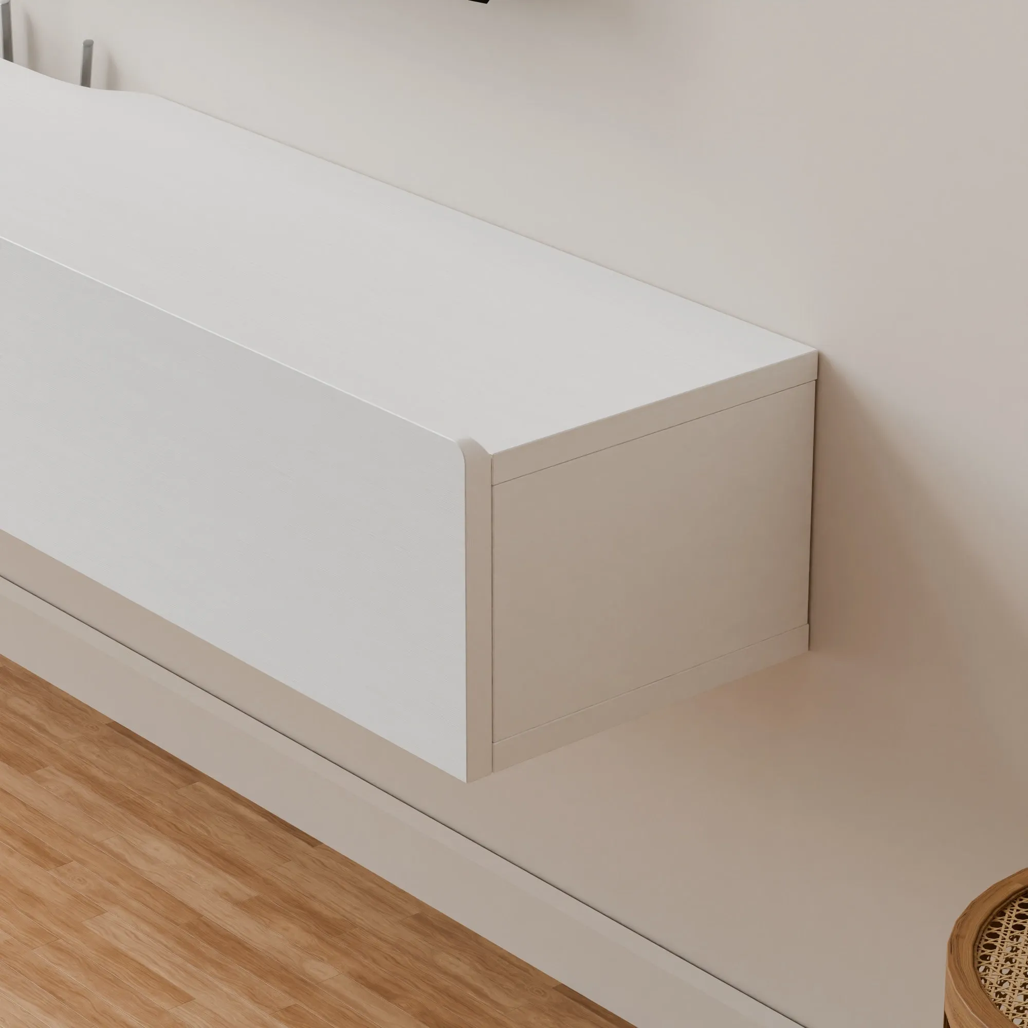 70" Purello Floating TV Stand, White