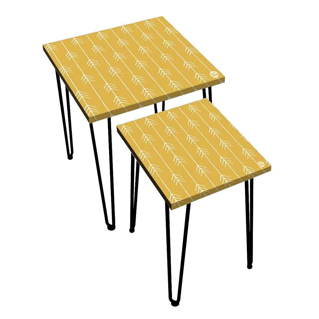 Arrow End Printed 2 Piece Nesting Tables for Tea, Coffee, Side and Corners Online in India