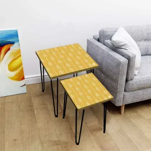 Arrow End Printed 2 Piece Nesting Tables for Tea, Coffee, Side and Corners Online in India