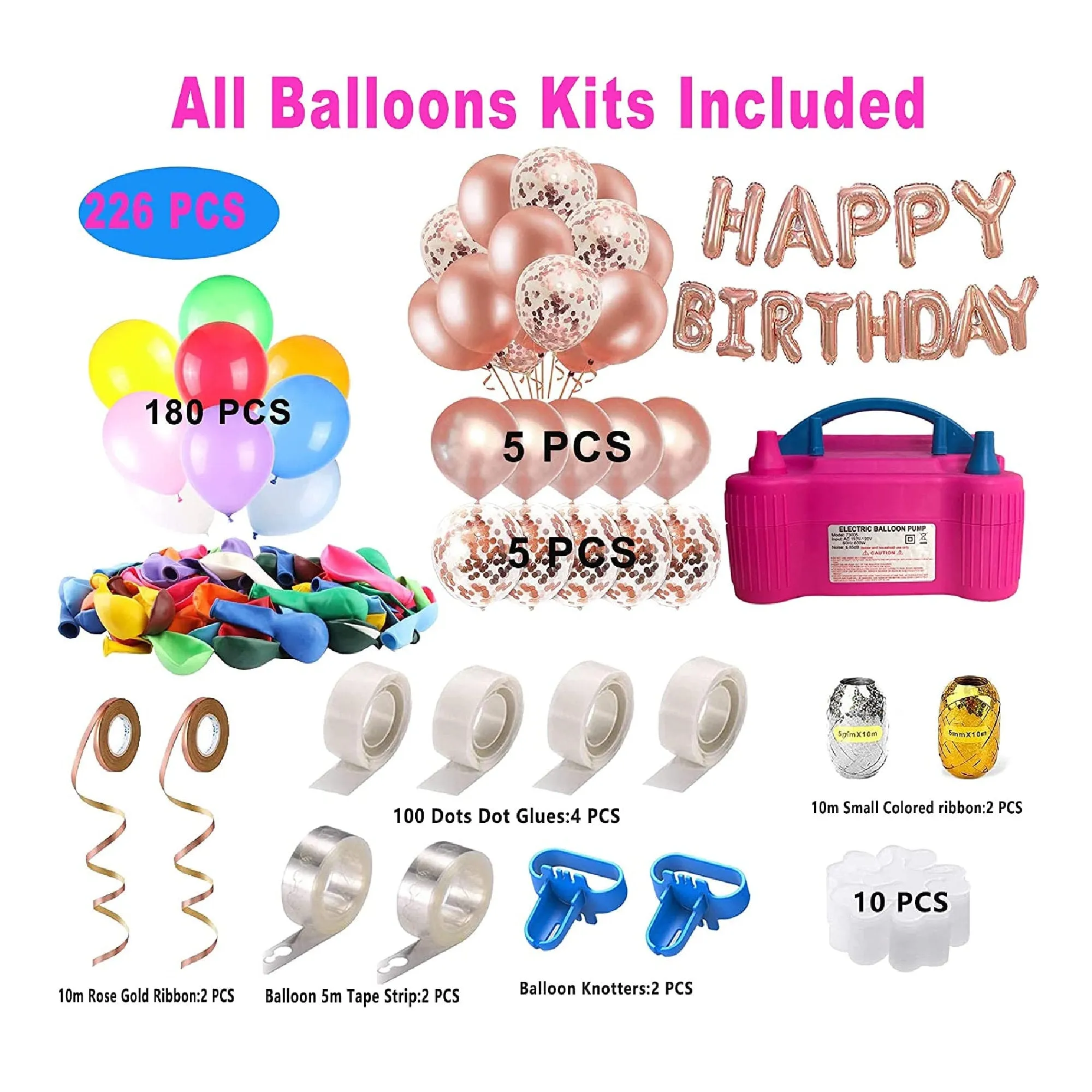 Balloon bomb | 226 PCS TIFUNMYSI Electric Balloon Pump Kit | Balloon Inflator 600W Balloon Air Pump Balloon Machine