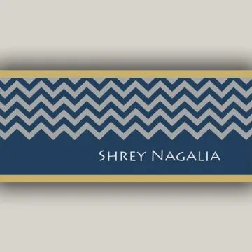 Blue Chevron Desk Organizer