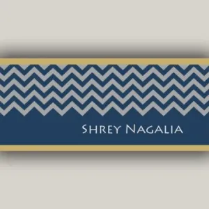 Blue Chevron Desk Organizer