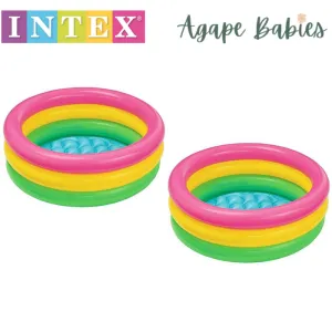 [Bundle Of 2] Intex 3-Ring Sunset Glow Baby Pool with Inflatable Floor (86cm x 25cm)