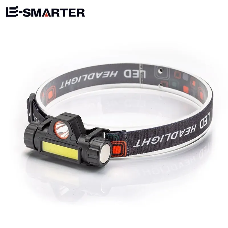 COB LED Headlamp Torch Rechargeable Headwear Flashlight Outdoor Waterproof Camping Fishing Mining Lantern Headlight With Magnet
