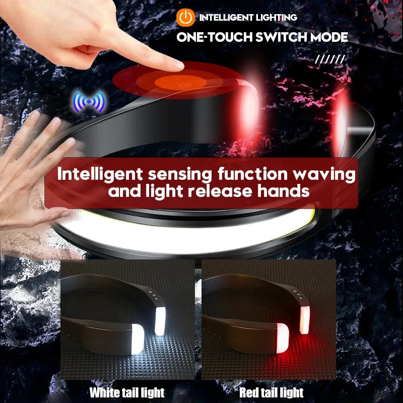 COB Powerful Sensor Headlight USB Rechargeable Head Flashlight With Built in battery 1000LM Head Torch Camping Fishing Lantern
