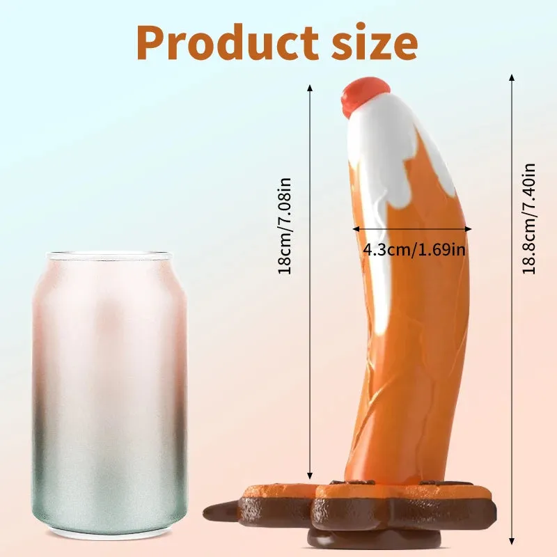 Colorful Strap On Dildo Butt Plug - Gingerbread Man Silicone Realistic Dildos Anal Toy