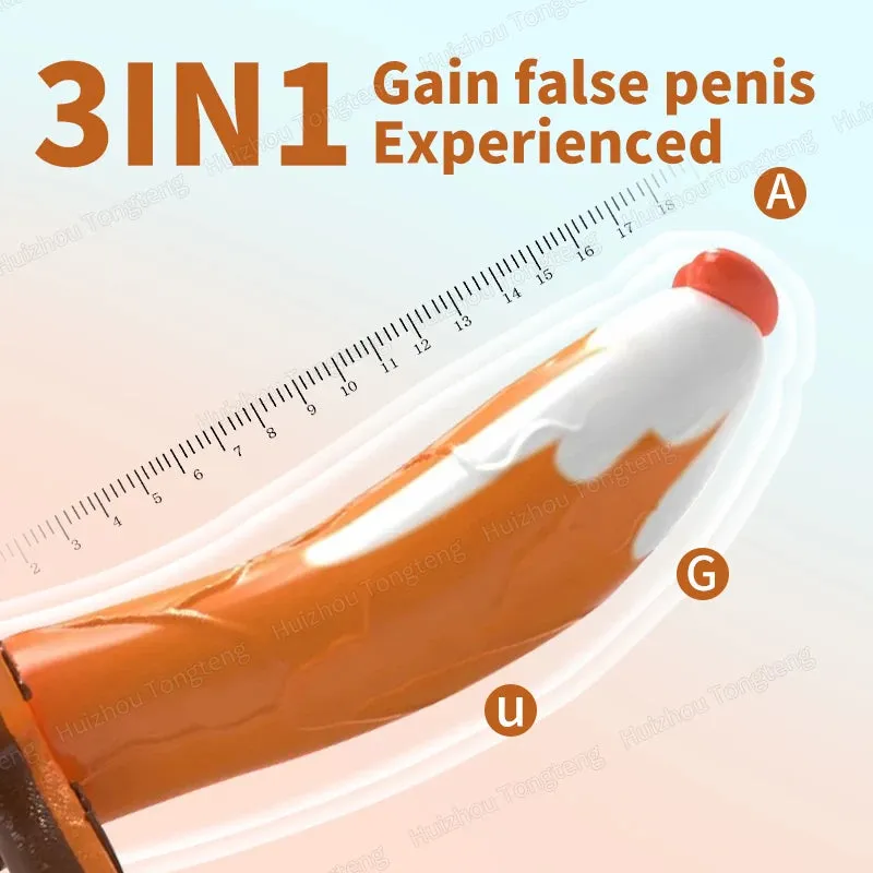 Colorful Strap On Dildo Butt Plug - Gingerbread Man Silicone Realistic Dildos Anal Toy