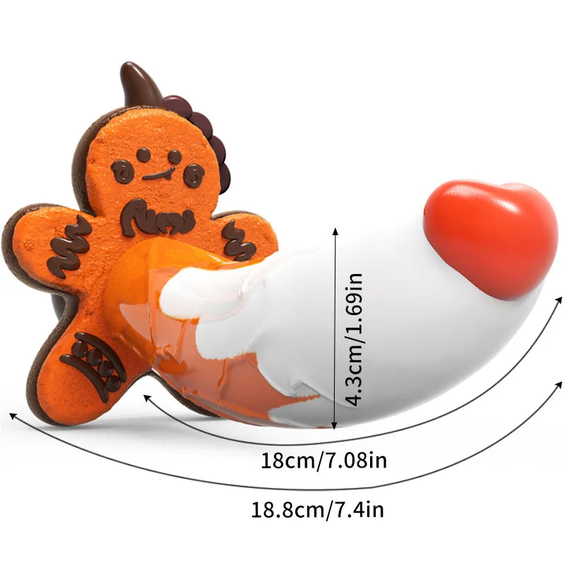 Colorful Strap On Dildo Butt Plug - Gingerbread Man Silicone Realistic Dildos Anal Toy