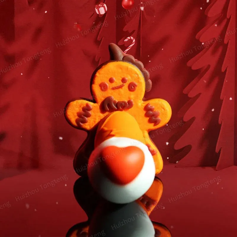 Colorful Strap On Dildo Butt Plug - Gingerbread Man Silicone Realistic Dildos Anal Toy