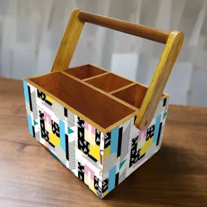 Cutlery Holder for Kitchen Silverware Caddy Organizer Spoons Tissue  - Multi Box Pattern