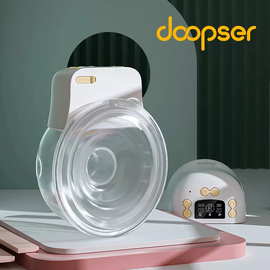 Doopser Electric Wearable Breast Pump Hands Free Rechargeable Single Milk Extractor