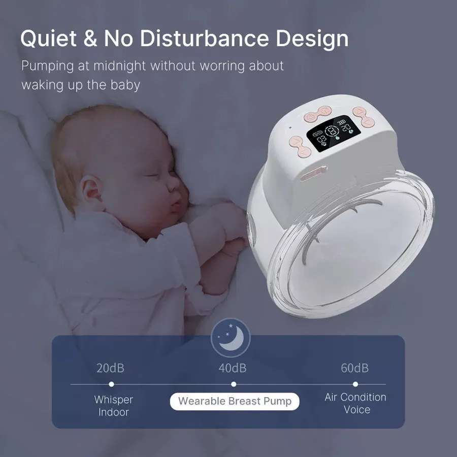 Doopser Electric Wearable Breast Pump Hands Free Rechargeable Single Milk Extractor