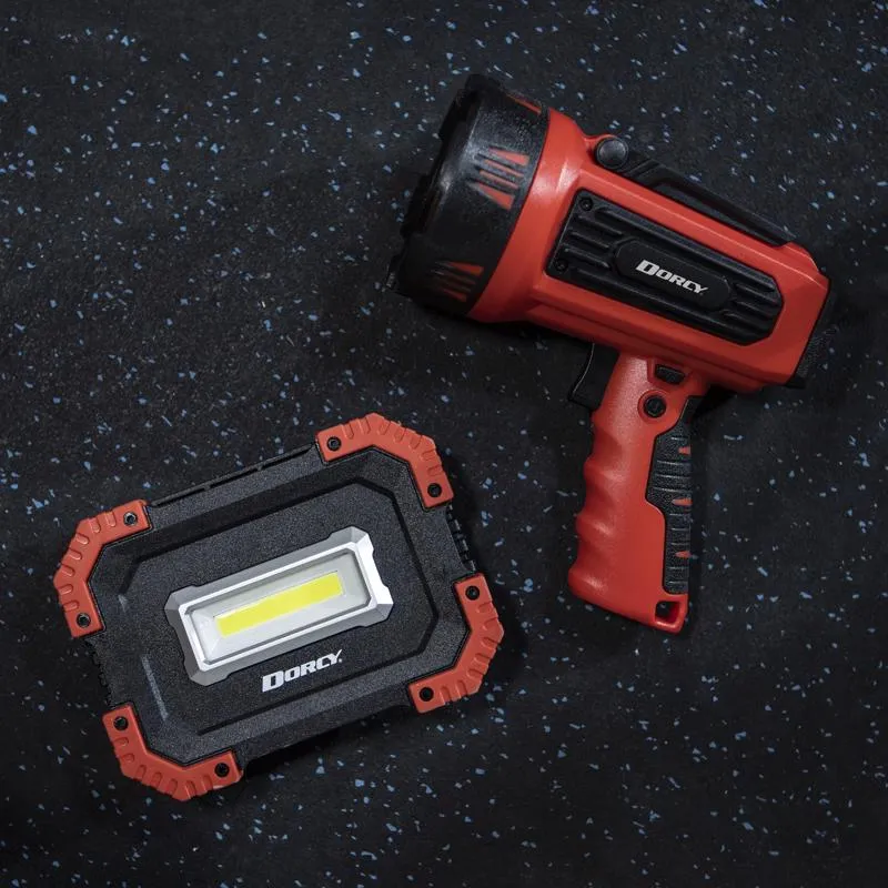 Dorcy 1300 lm Black/Red LED Spotlight   Power Bank 4400 mAh Lithium Ion Battery