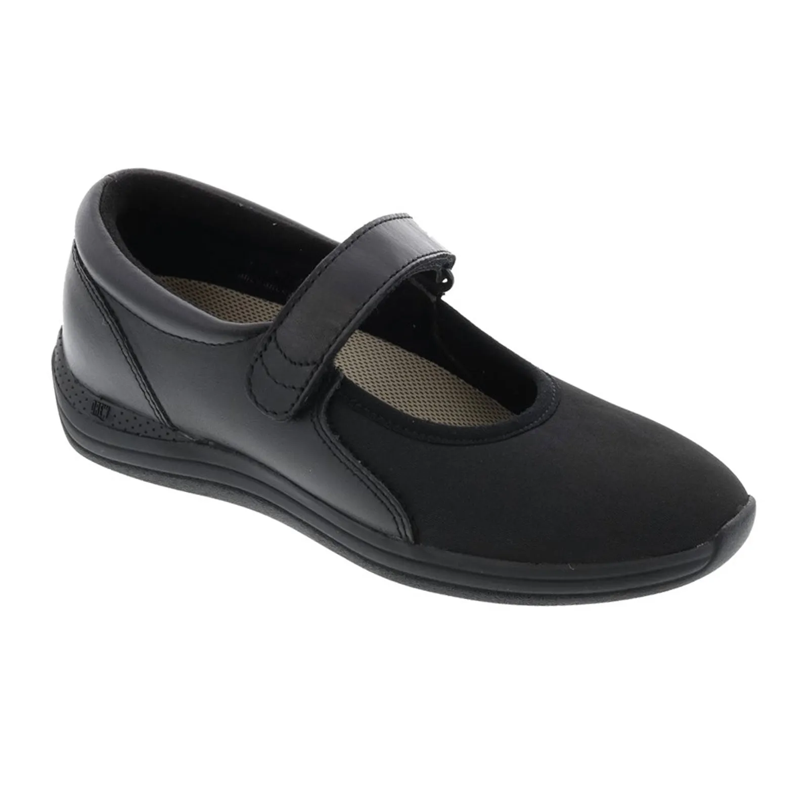 Drew Magnolia Mary Jane (Women) - Black Leather Stretch
