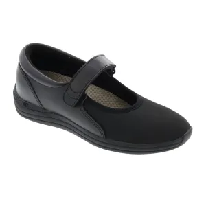Drew Magnolia Mary Jane (Women) - Black Leather Stretch
