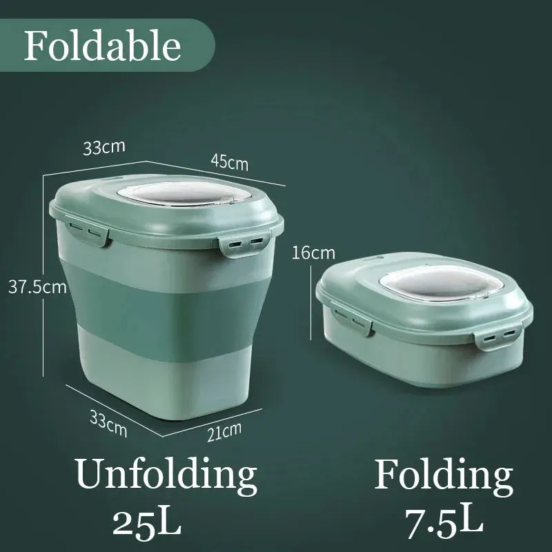 FlexiStore Food Storage Container for Pets and Insect-Proof Foldable