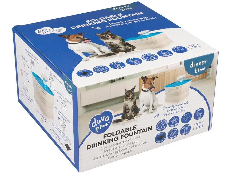 Foldable drinking fountain 20x20x13,5cm blue/white