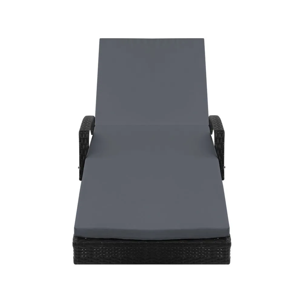 Gardeon Outdoor Sun Lounge - Black