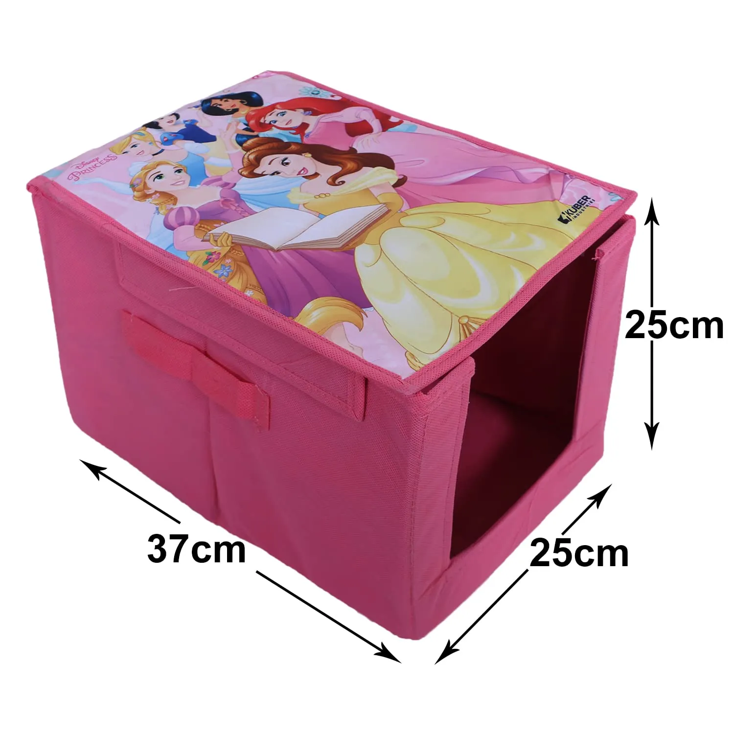 Heart Home Disney Princess Shirt Stacker|Foldable Shirt Stacker for Cloth|Non-Woven Wardrobe Organizer for Home With Lid|Pack of 4 (Pink)