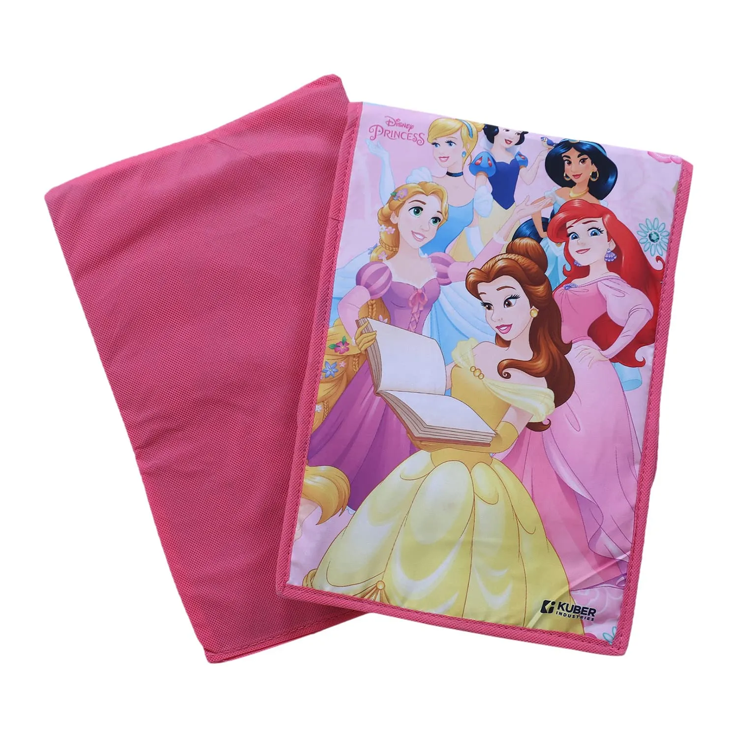 Heart Home Disney Princess Shirt Stacker|Foldable Shirt Stacker for Cloth|Non-Woven Wardrobe Organizer for Home With Lid|Pack of 4 (Pink)