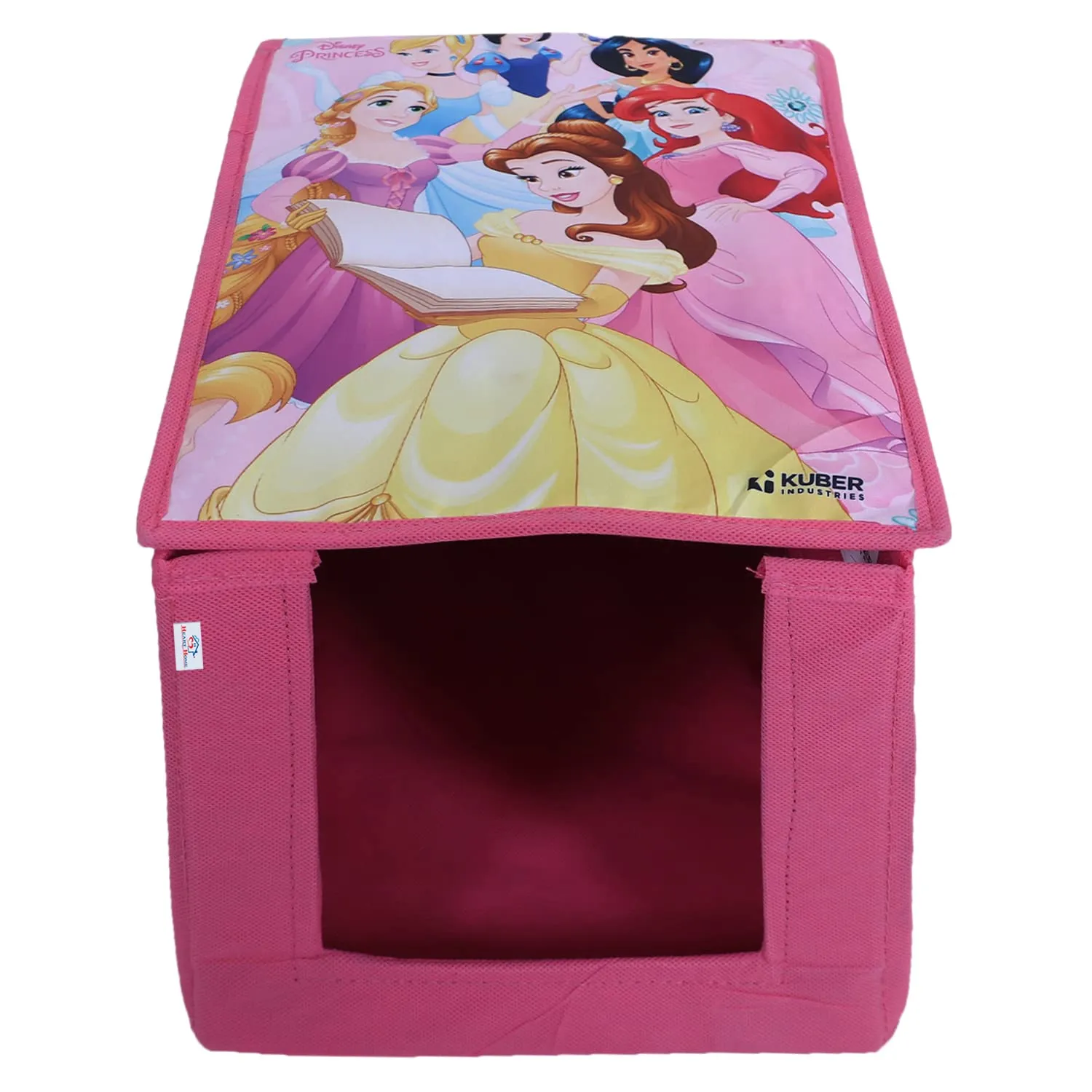 Heart Home Disney Princess Shirt Stacker|Foldable Shirt Stacker for Cloth|Non-Woven Wardrobe Organizer for Home With Lid|Pack of 4 (Pink)
