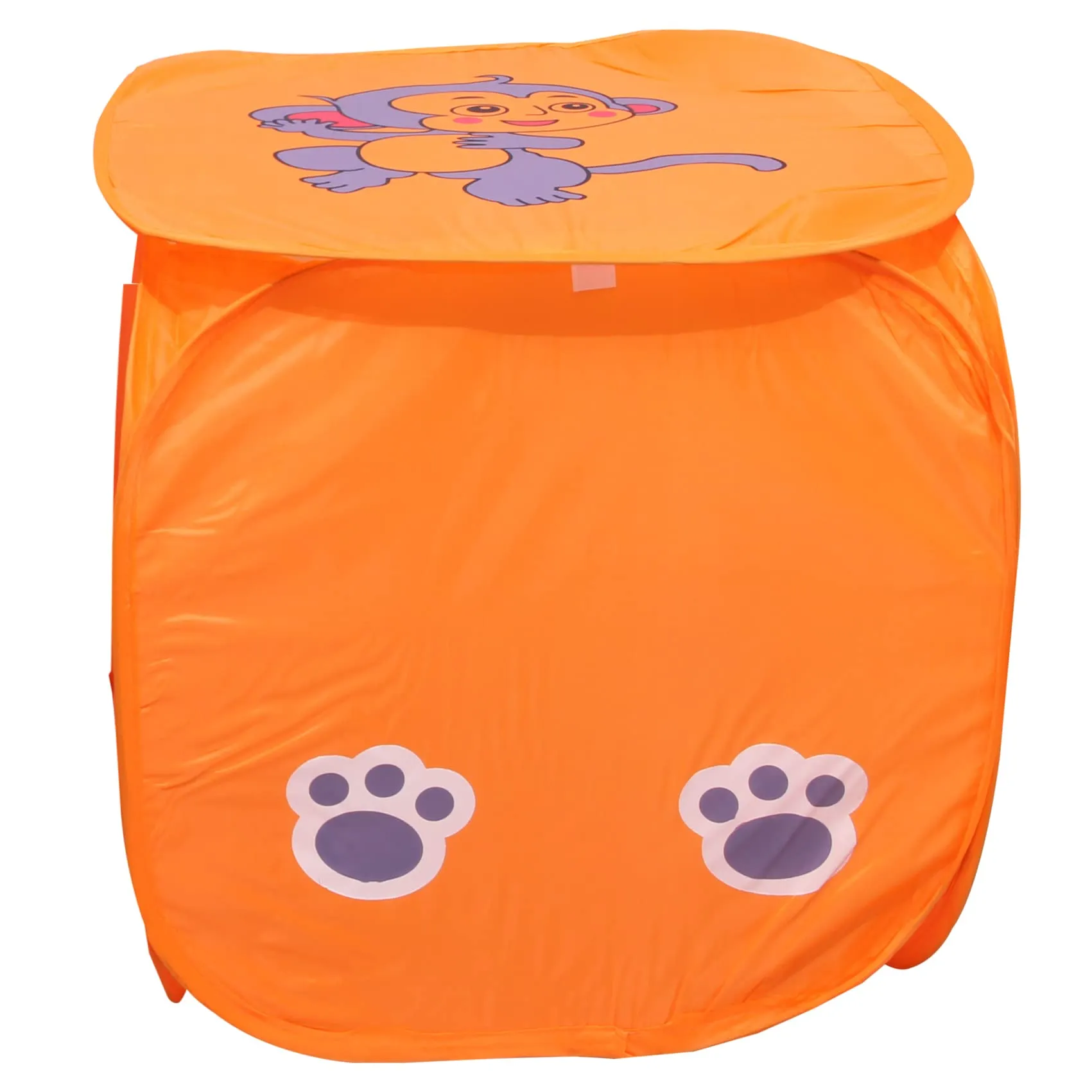 Heart Home Printed Foldable Polyster Laundry Basket, Toy Storage Basket, Cloth Storage Basket With Lid & Handles (Multicolor)-HS43HEARTH25852