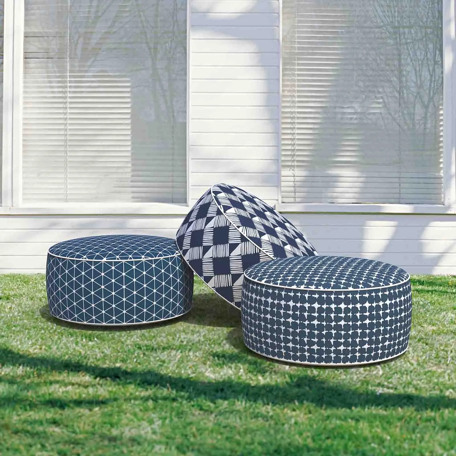 Inflatable Ottoman Knot Navy LVTXIII Outdoor