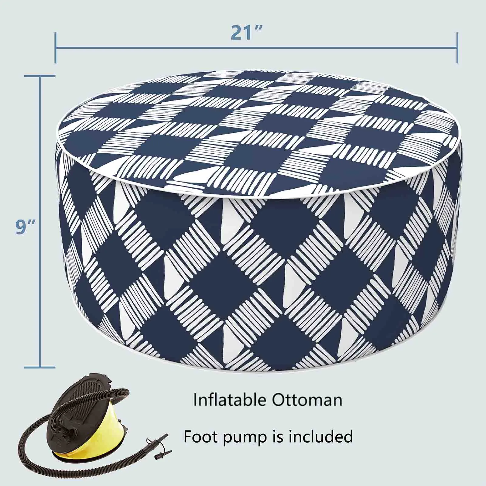 Inflatable Ottoman Knot Navy LVTXIII Outdoor