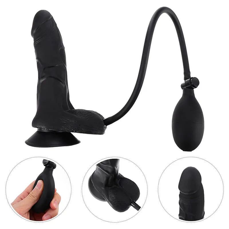 Inflatable Suction Cup Dildo With Pump Soft Dildos