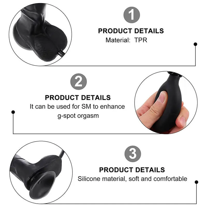 Inflatable Suction Cup Dildo With Pump Soft Dildos
