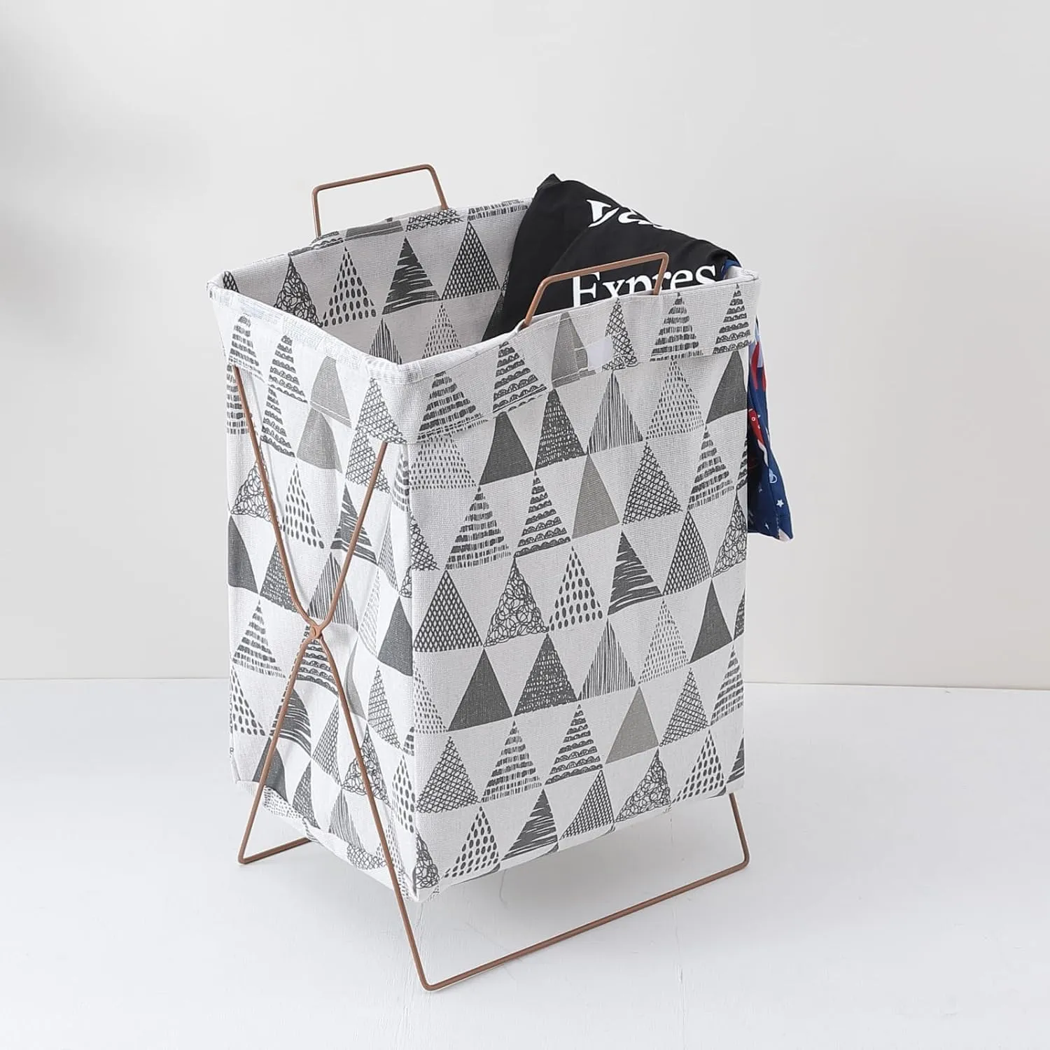 Kuber Industries Laundry Basket For Clothes|Foldable Laundry Hamper|Basket For Toys, Dirty clothes, Storage "40 LTR"-Pack of 3 (Multi-clolor)