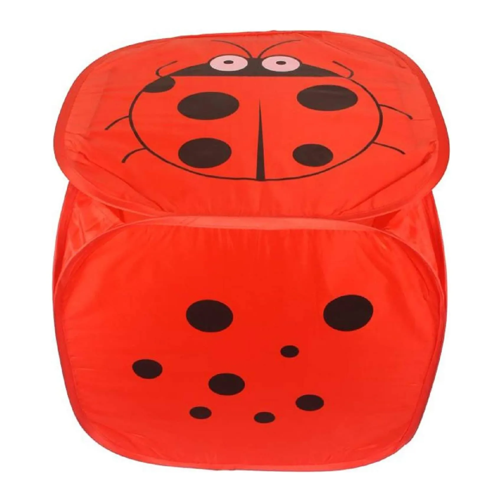 Kuber Industries Printed Foldable Polyster Laundry Basket, Toy Storage Basket, Cloth Storage Basket With Lid & Handles- Pack of 2 (Multicolor)-HS43KUBMART25854
