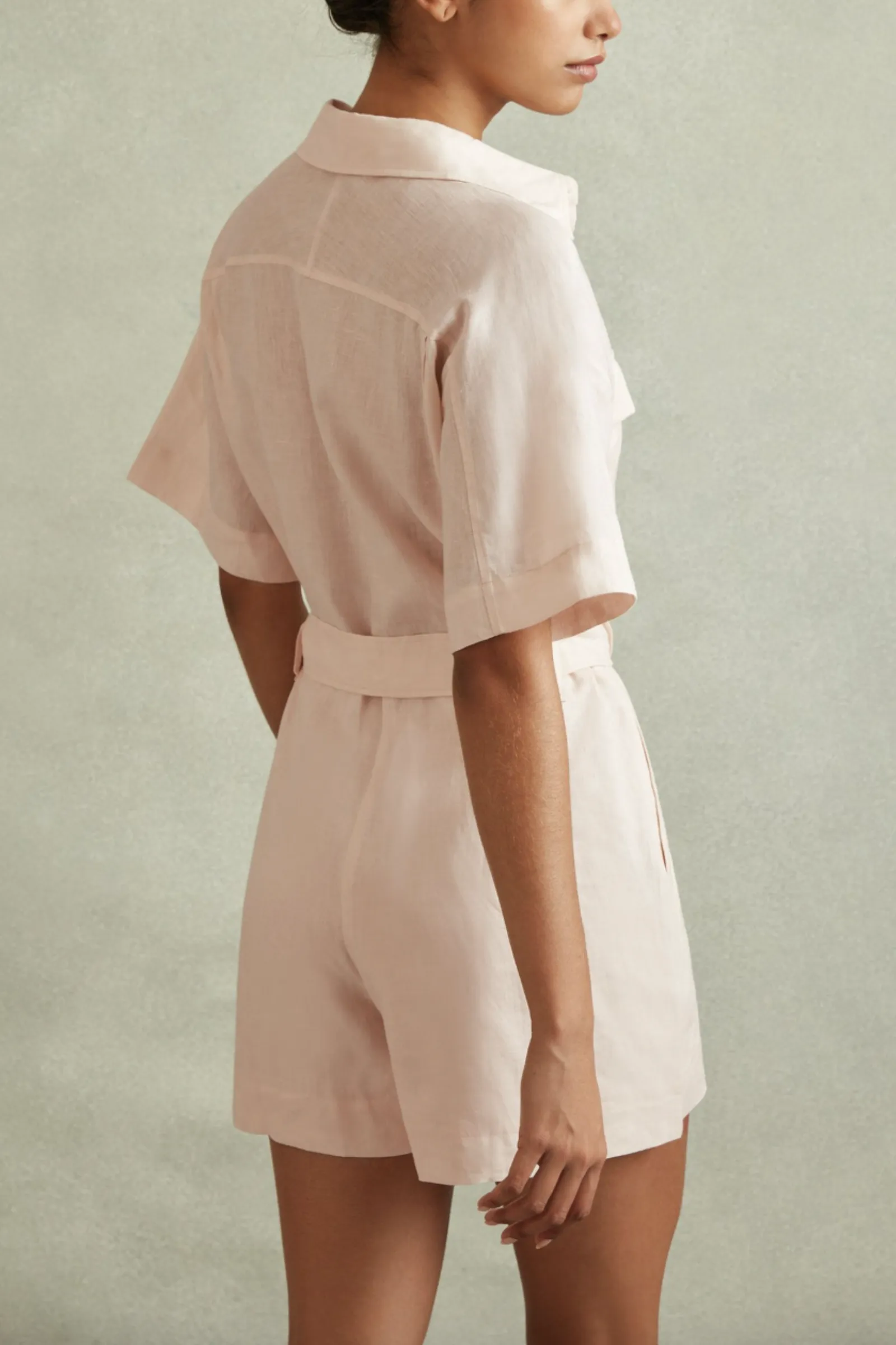 Linen Belted Playsuit