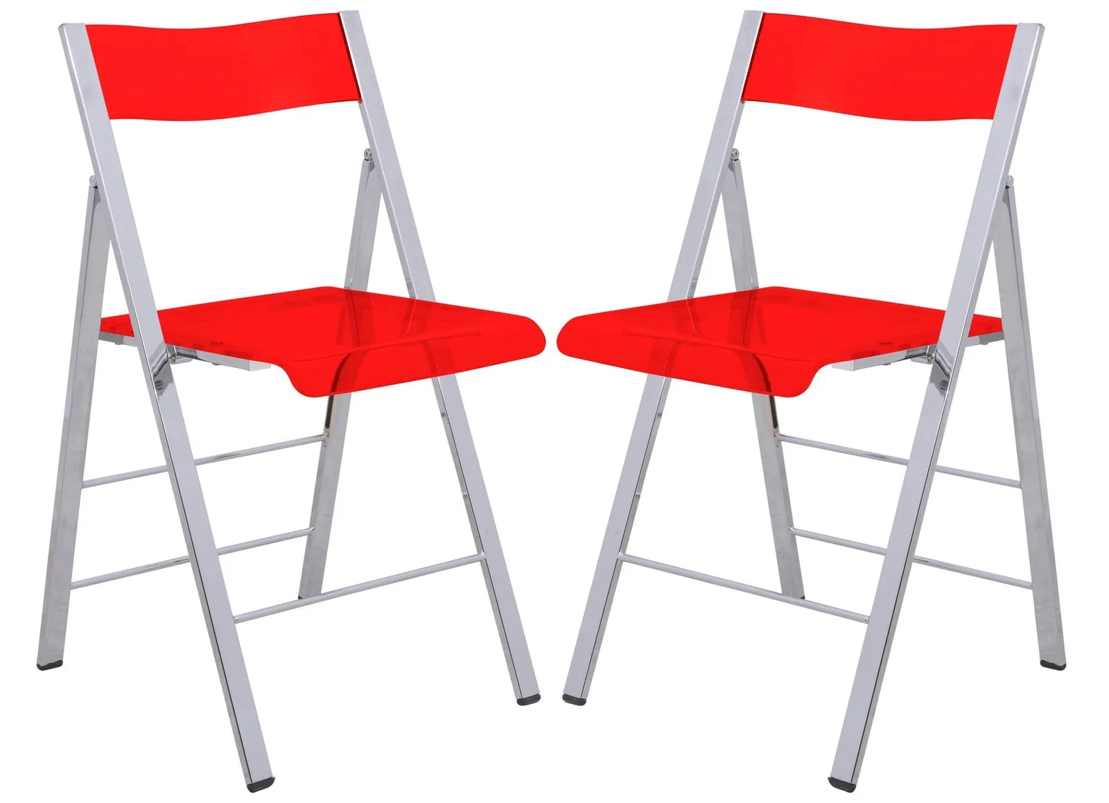 Menno Modern Acrylic Folding Chair Set of 2