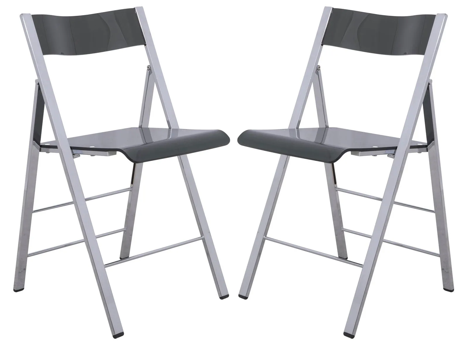 Menno Modern Acrylic Folding Chair Set of 2