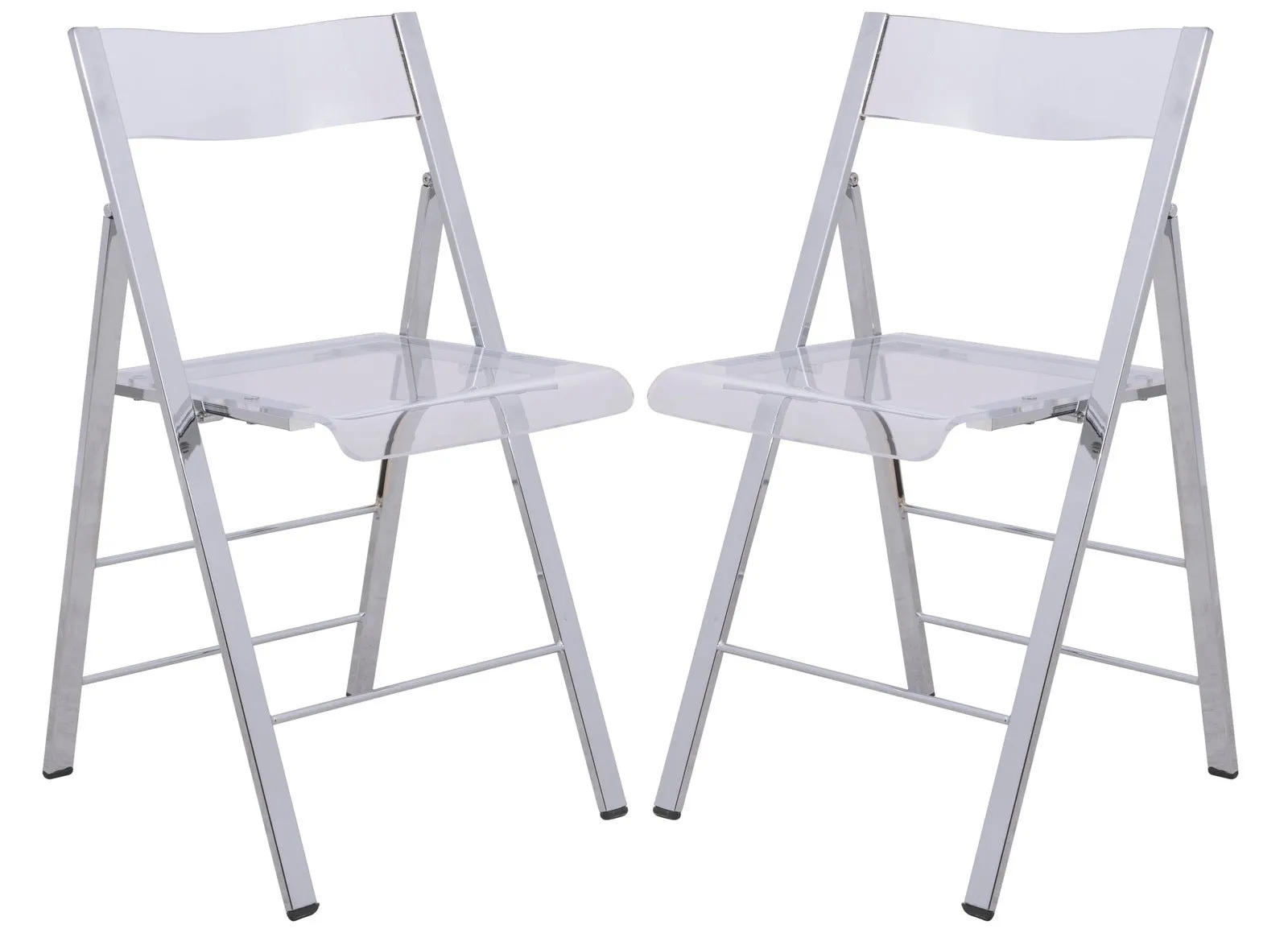 Menno Modern Acrylic Folding Chair Set of 2