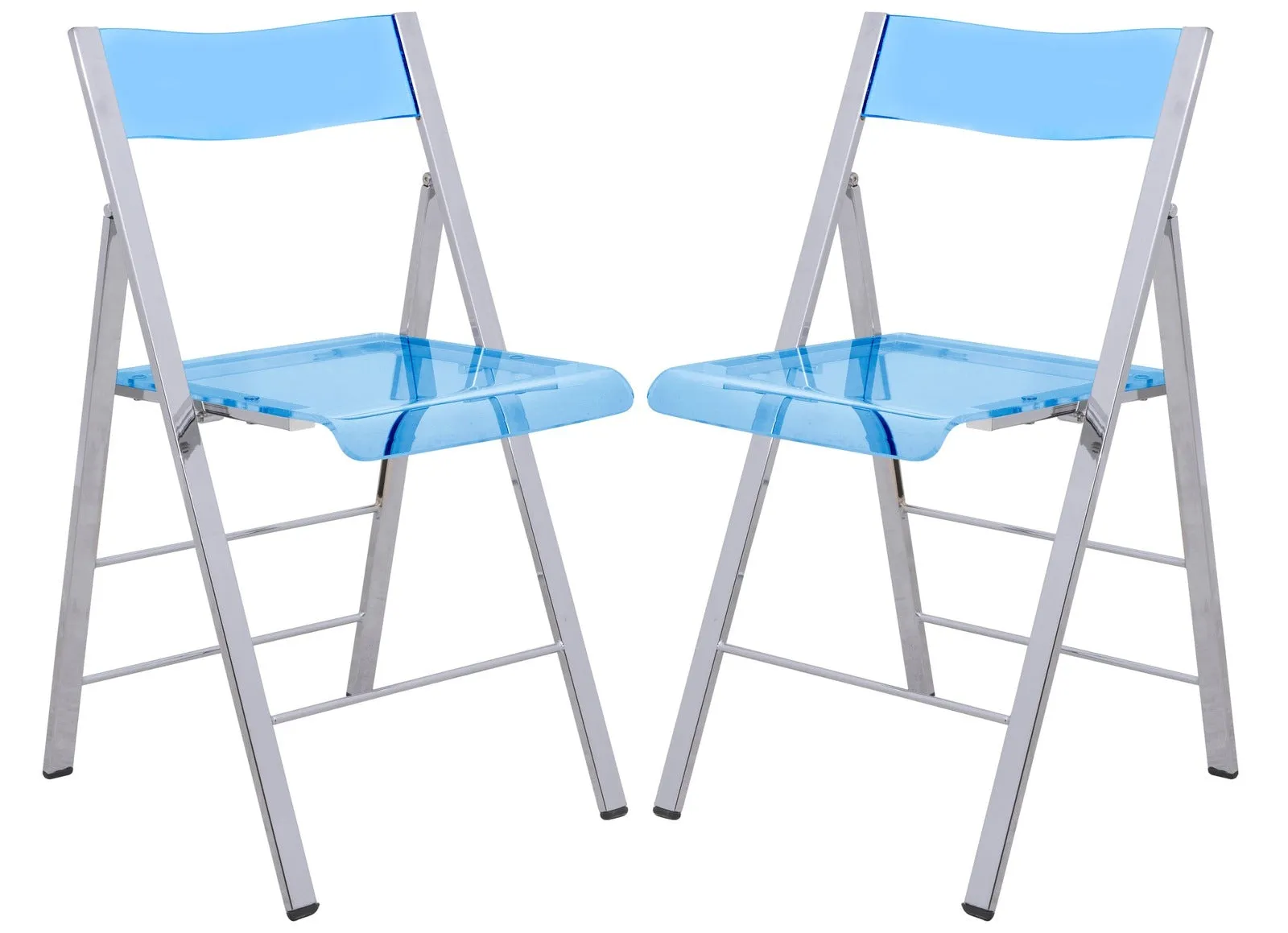 Menno Modern Acrylic Folding Chair Set of 2