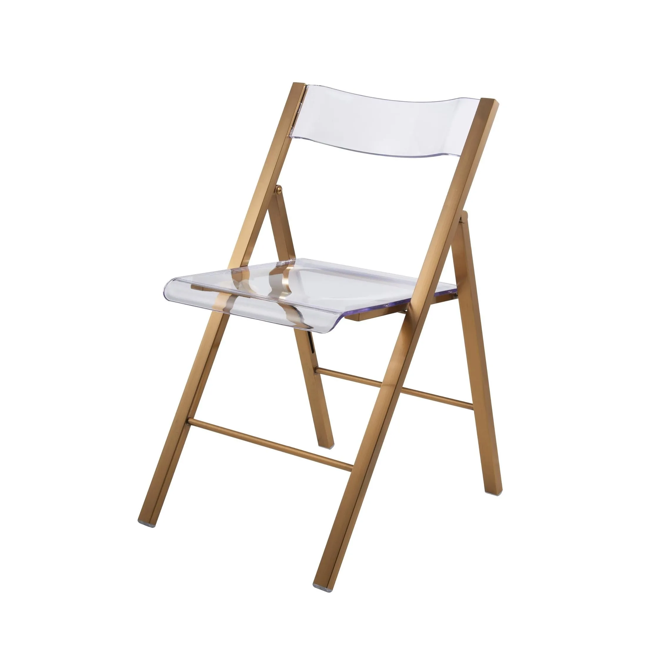 Menno Modern Acrylic Gold Base Folding Chair
