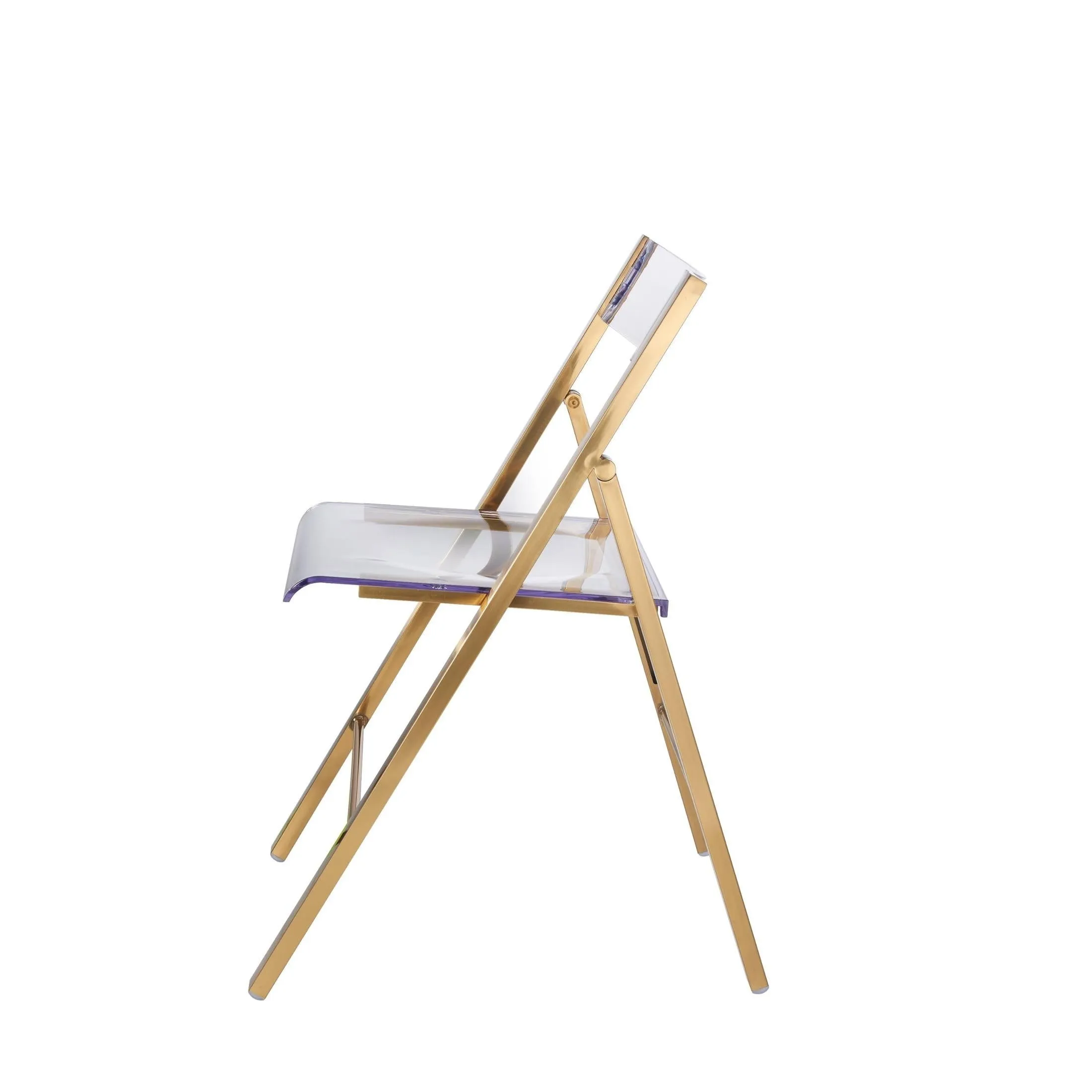 Menno Modern Acrylic Gold Base Folding Chair