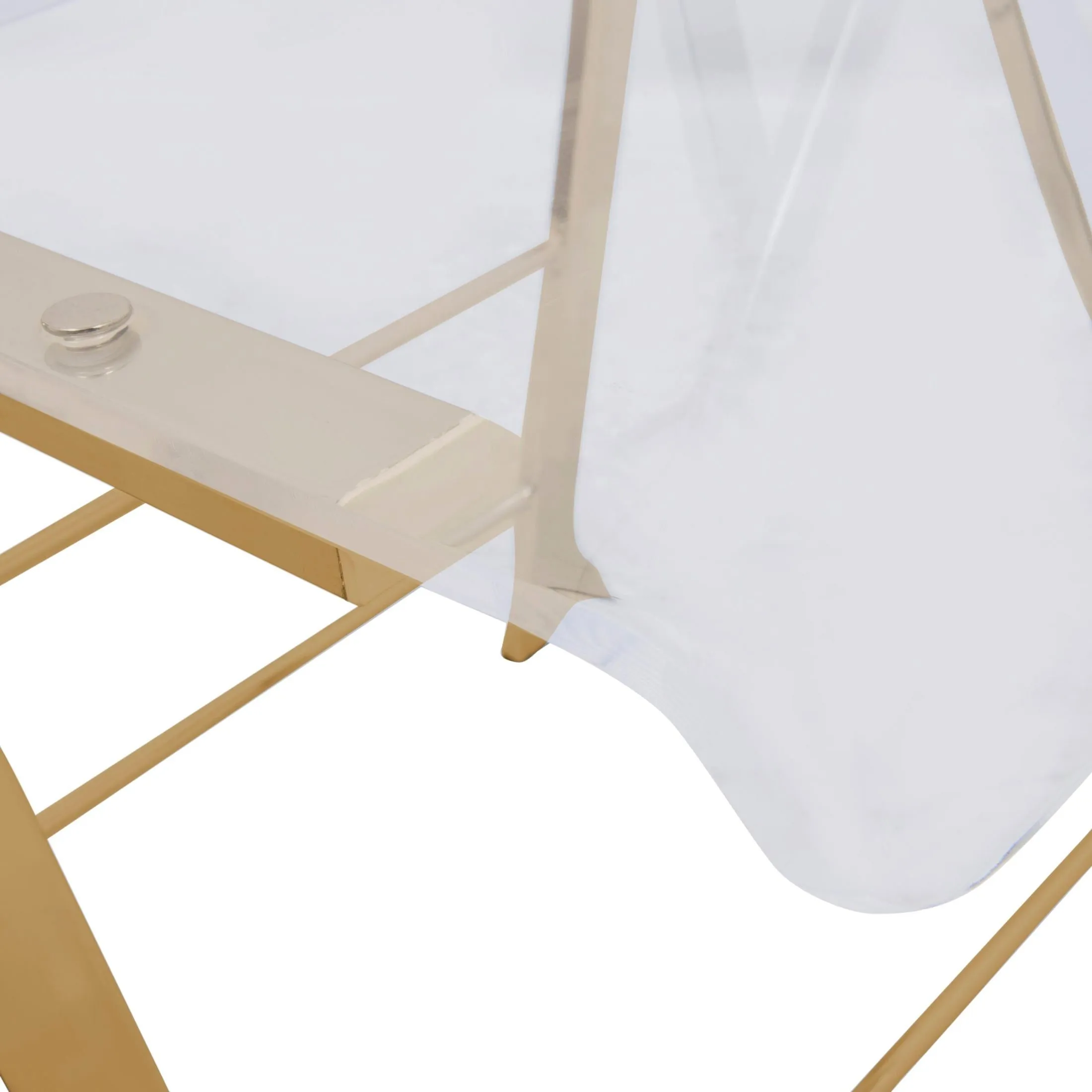 Menno Modern Acrylic Gold Base Folding Chair